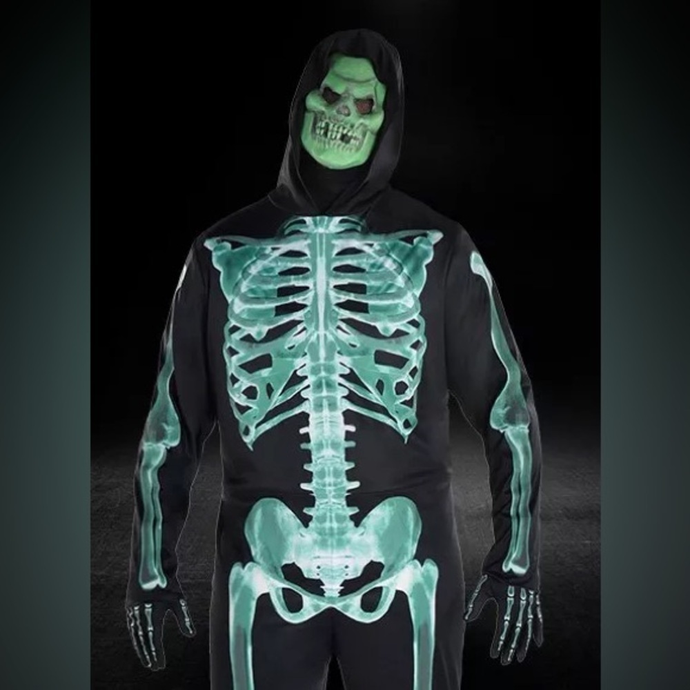 Men's Glow-in-the-Dark Skeleton Costume - Picture 8 of 11